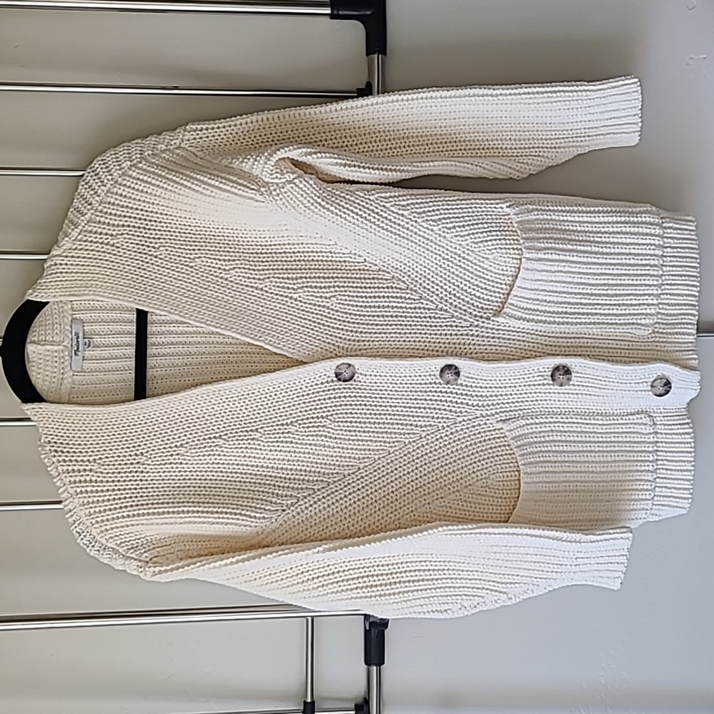 NWOT Madewell Textural Chunky V-Neck Cardigan